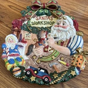 NEW IN BOX FITZ & FLOYD SANTA'S MAGIC WORKSHOP Canape Plate Cookie Tray With Box